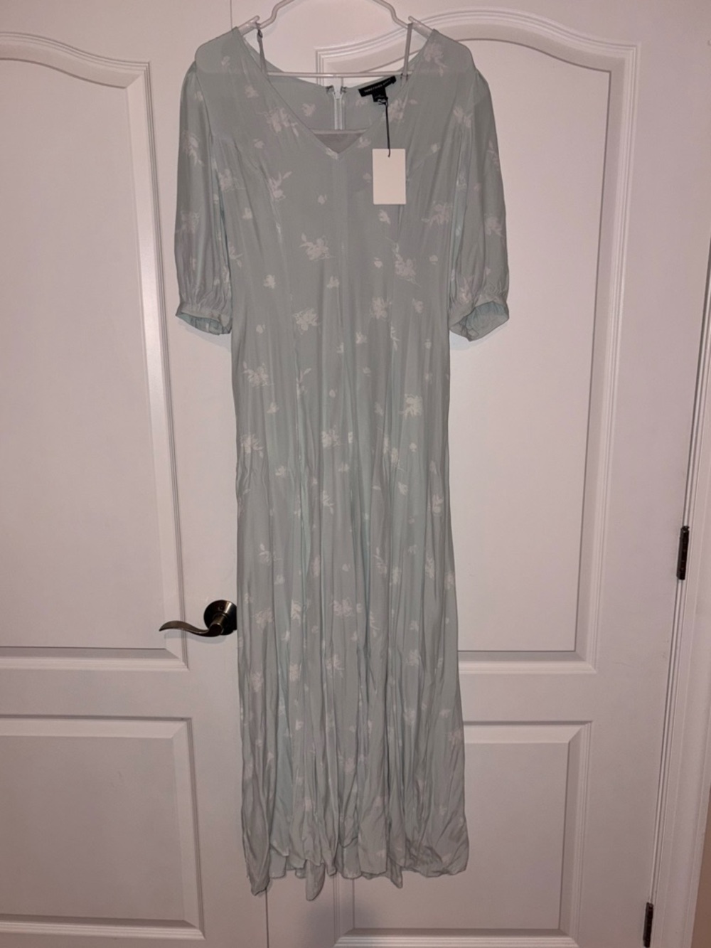 Something Navy Light Green/Blue Floral Maxi Dress